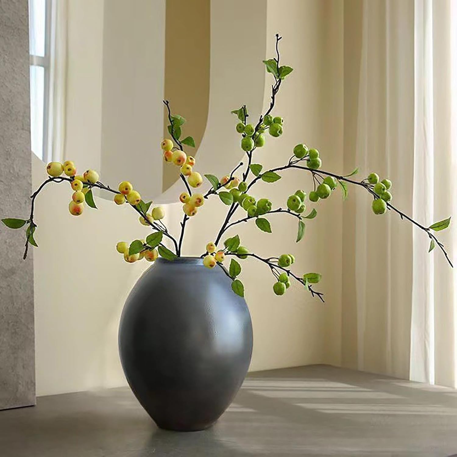 3 Pack Artificial Apple Branches with Green Leaves
