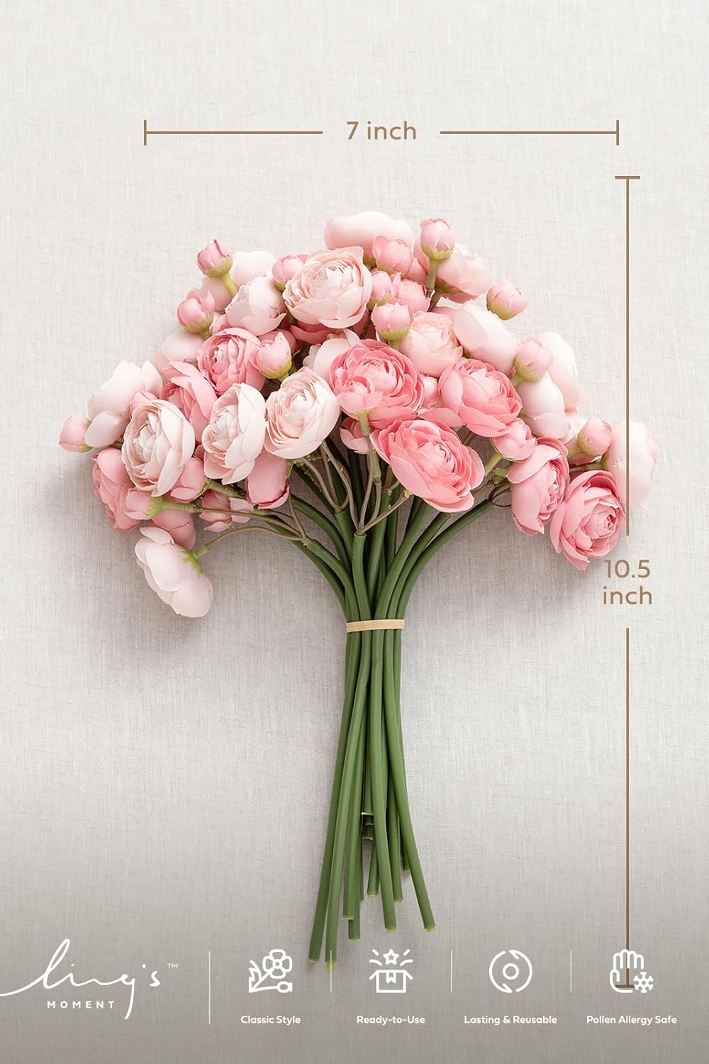 Lings Moment Dusty Rose Ranunculus Artificial Flowers