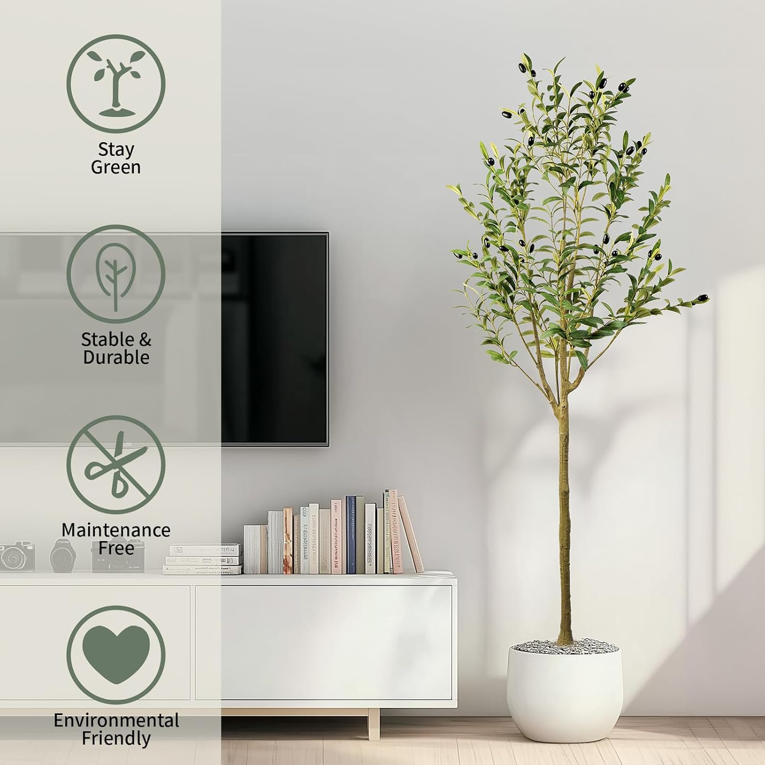 Hylmiip 5FT Artificial Olive Tree for Home Office Decor