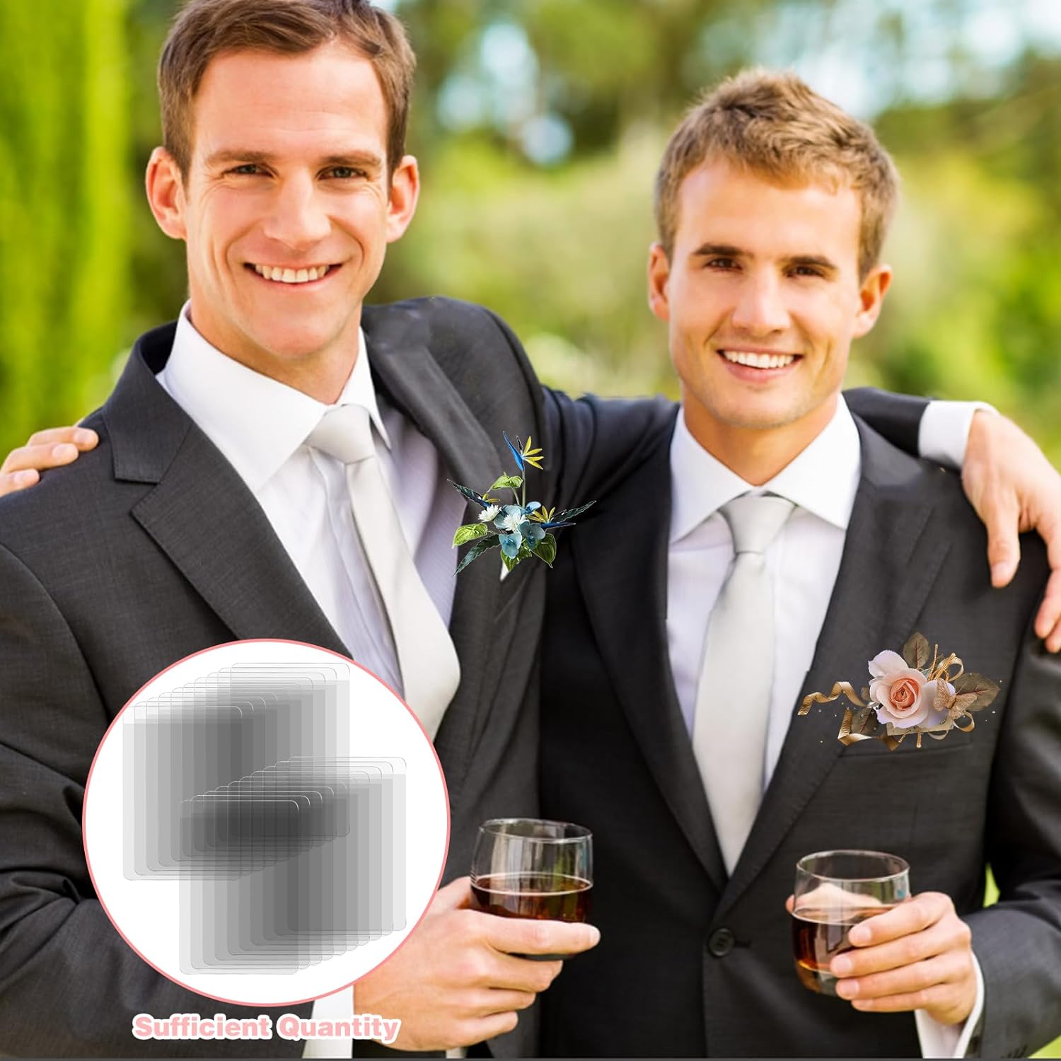 CANIPHA 20Pcs Clear Pocket Boutonniere Holder