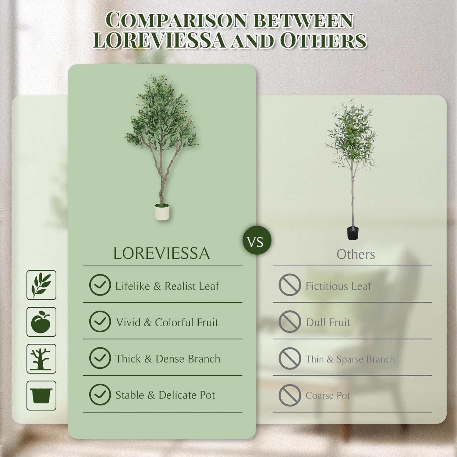 Olive Trees Artificial Plant Indoor 6FT Tall Faux Olive Tree
