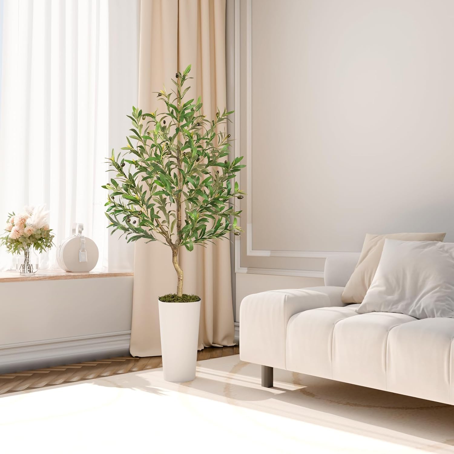 Vitalismo Artificial Olive Tree 5ft Tall Indoor Decor Tree