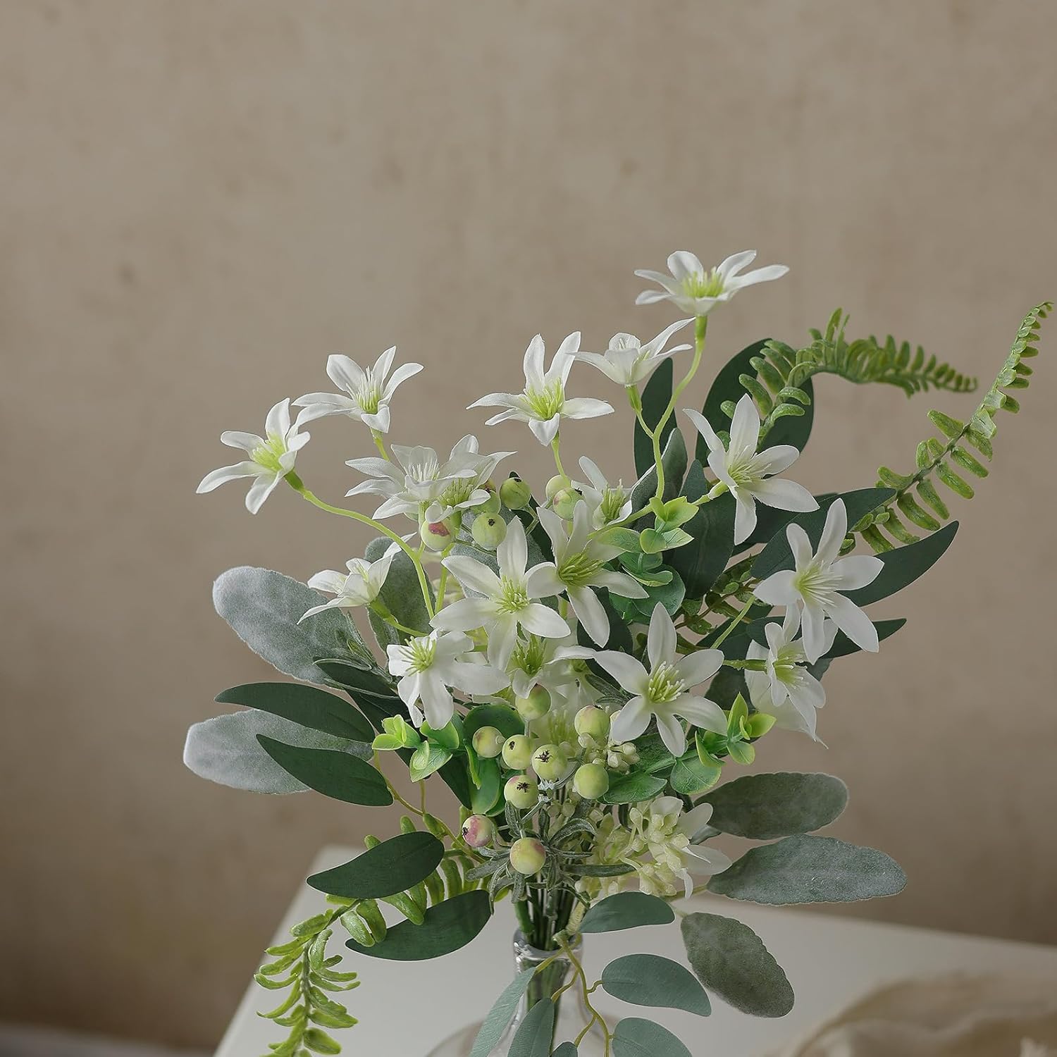 FOTEEWL 70 Pcs Artificial Greenery Stems Box Set for Wedding and DIY