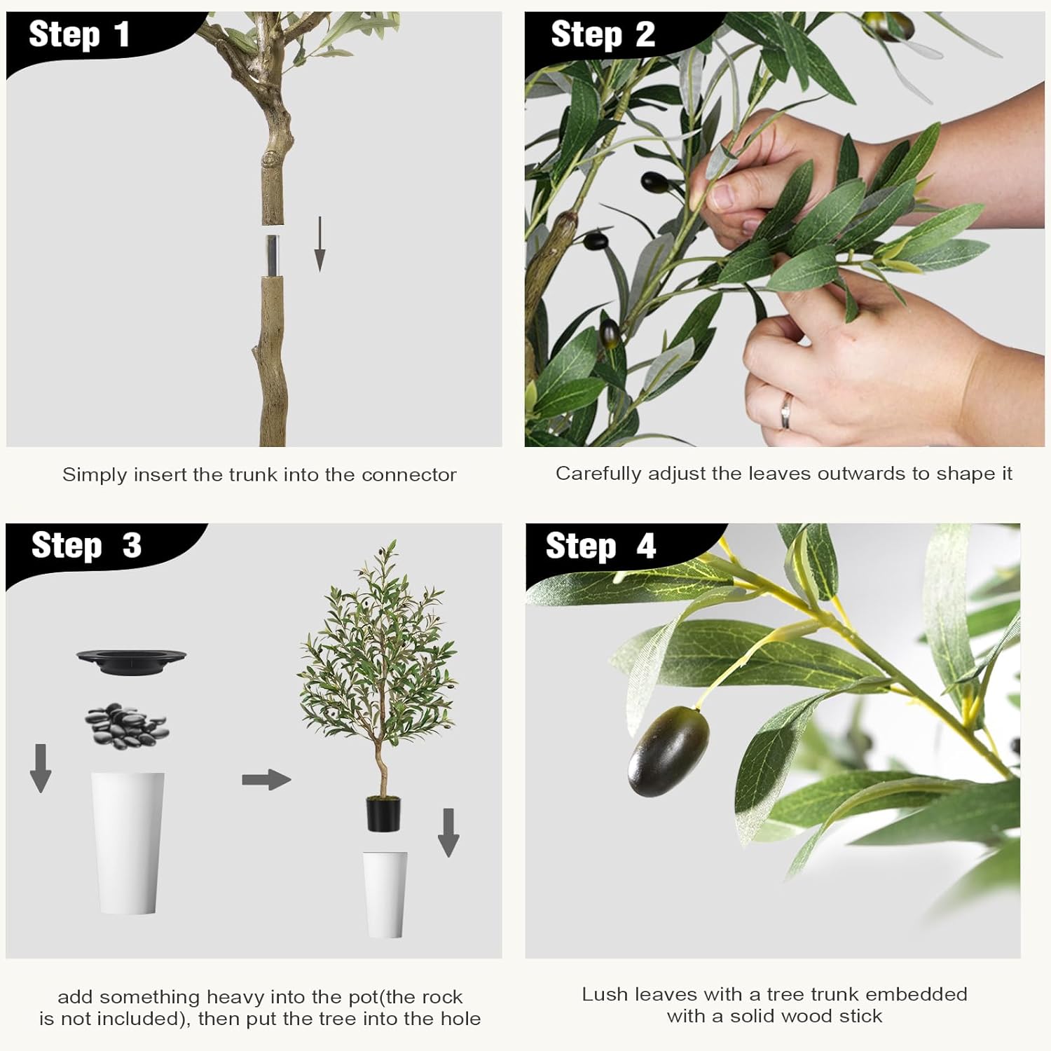Vitalismo Artificial Olive Tree 5ft Tall Indoor Decor Tree