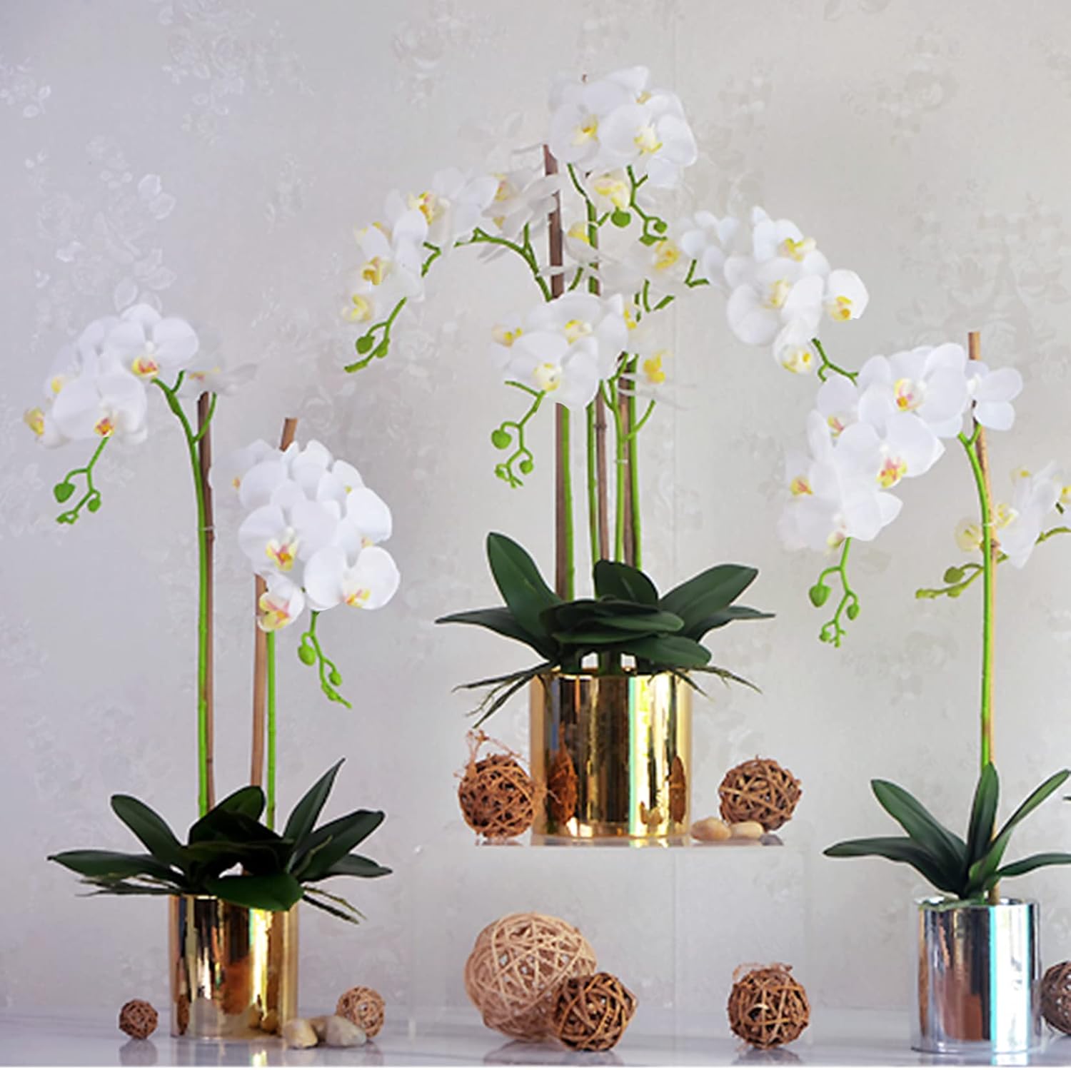FagusHome 32 Inch Artificial Orchid Flowers 6 Pcs