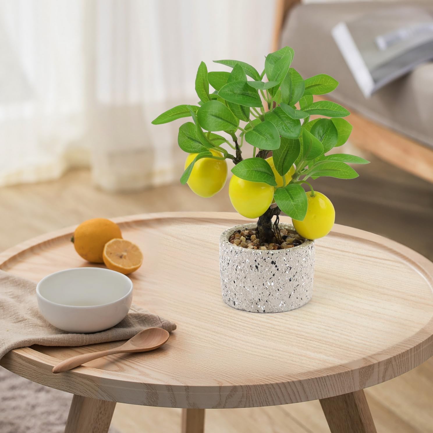 Woration Artificial Fake Yellow Lemon Tree Bonsai