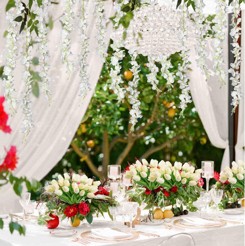 DearHouse 6 Pack Artificial Wisteria Hanging Garland