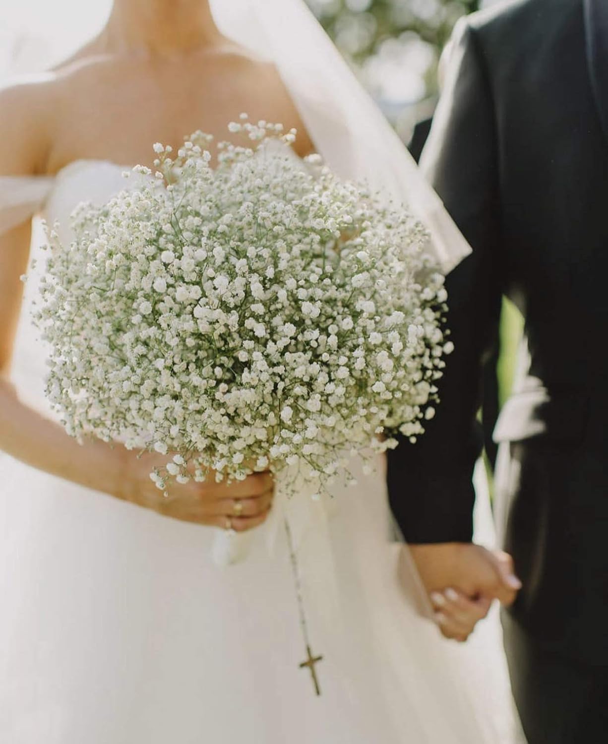 JIFTOK Artificial Babys Breath Flowers 24 Pcs White Wedding Decoration