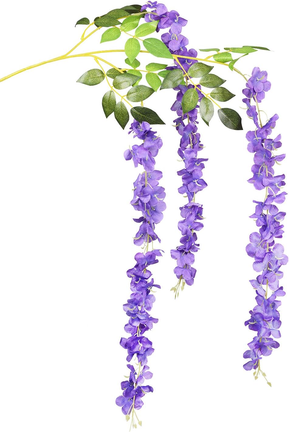 6 Pack Artificial Wisteria Vine Hanging Garland Purple