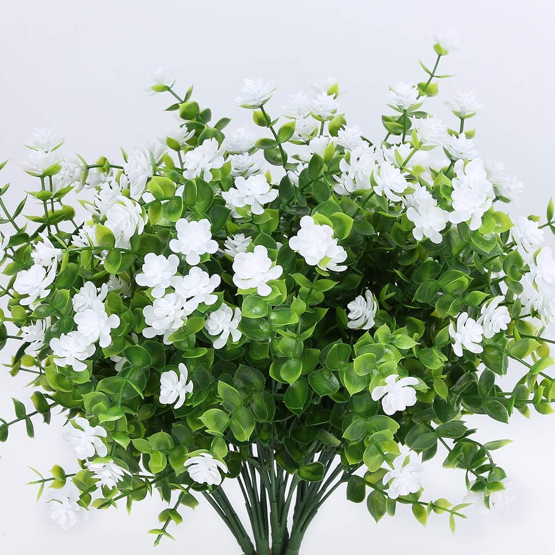 HAPLIA 6 Bundle Artificial Flowers Set - White UV Resistant