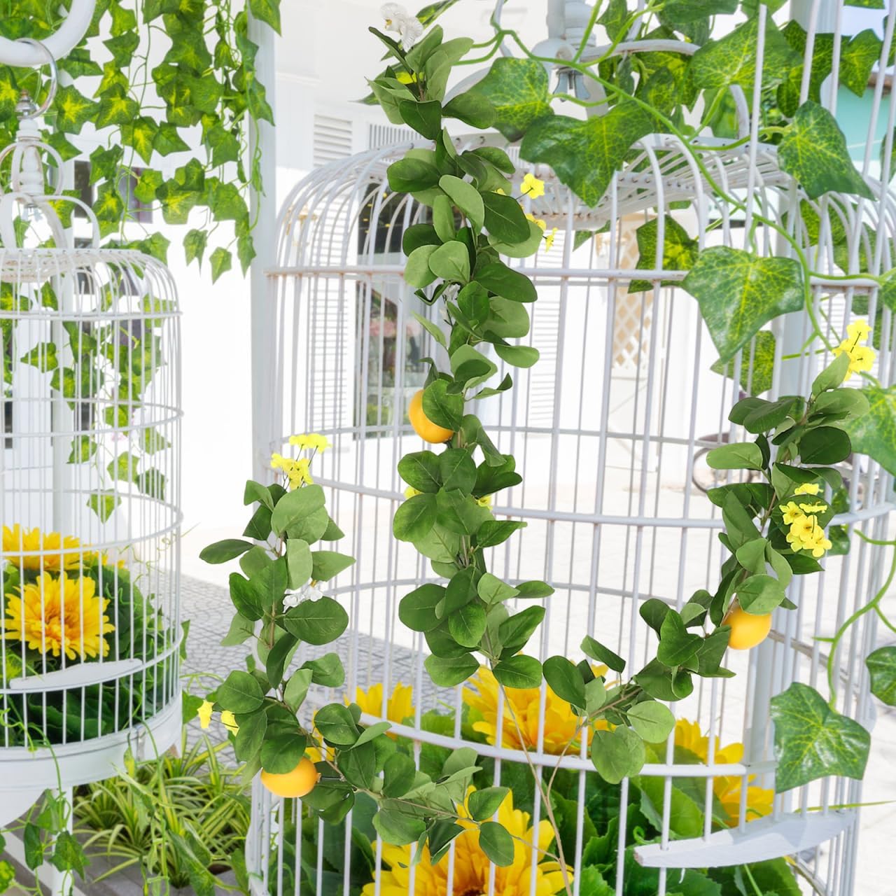 Faux Lemon Garland Artificial Plant Hanging Decor Summer Decor
