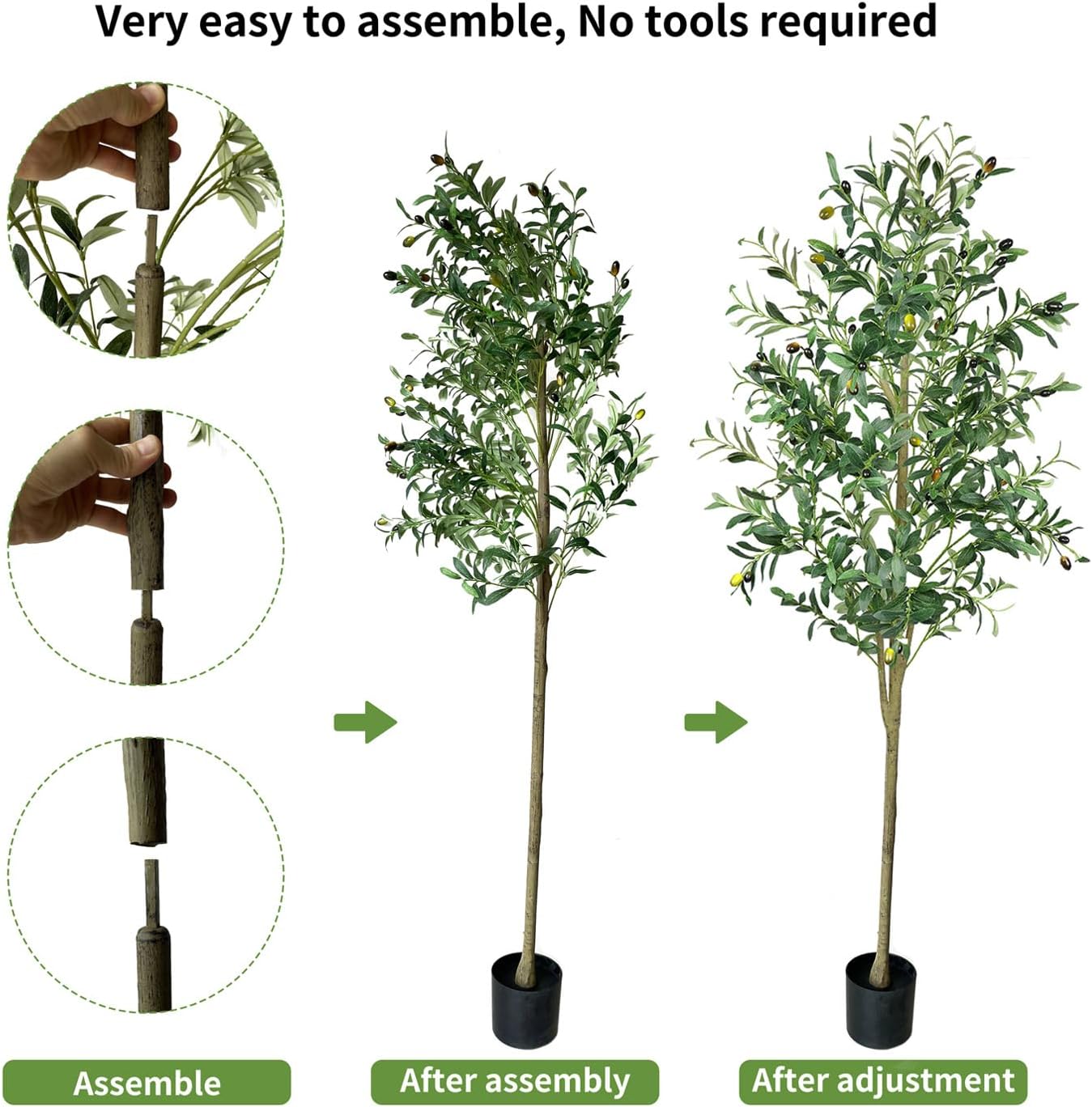 6FT Potted Artificial Olive Tree for Home Office Decor
