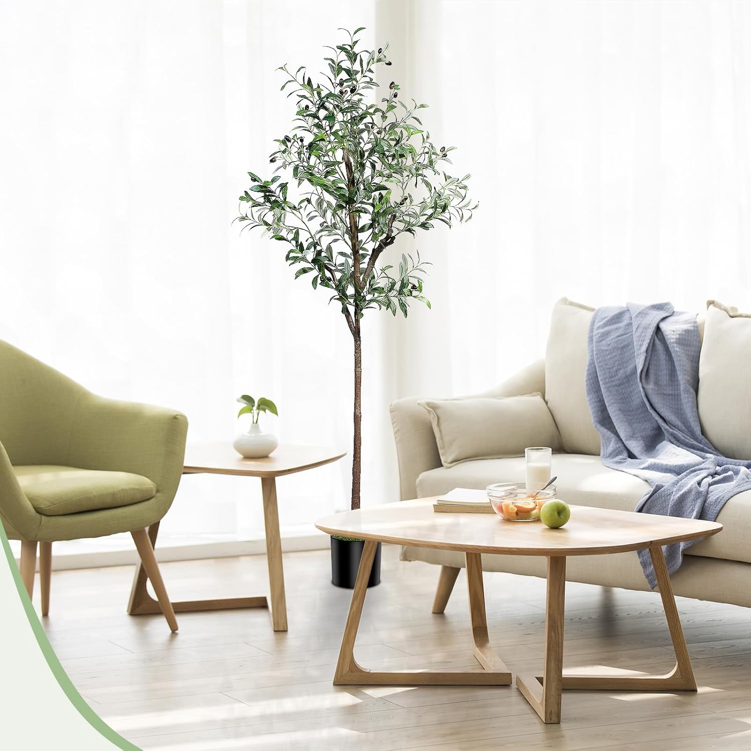 DIIGER 6FT Artificial Olive Tree with Fruits and Leaves