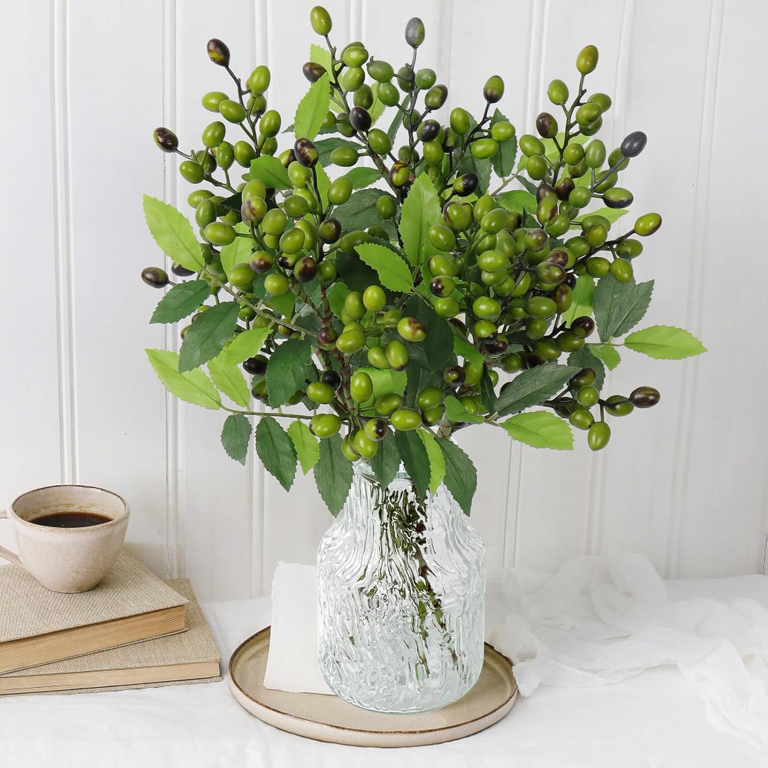 Dremisland 5 Pack Artificial Olive Branches with Fruits