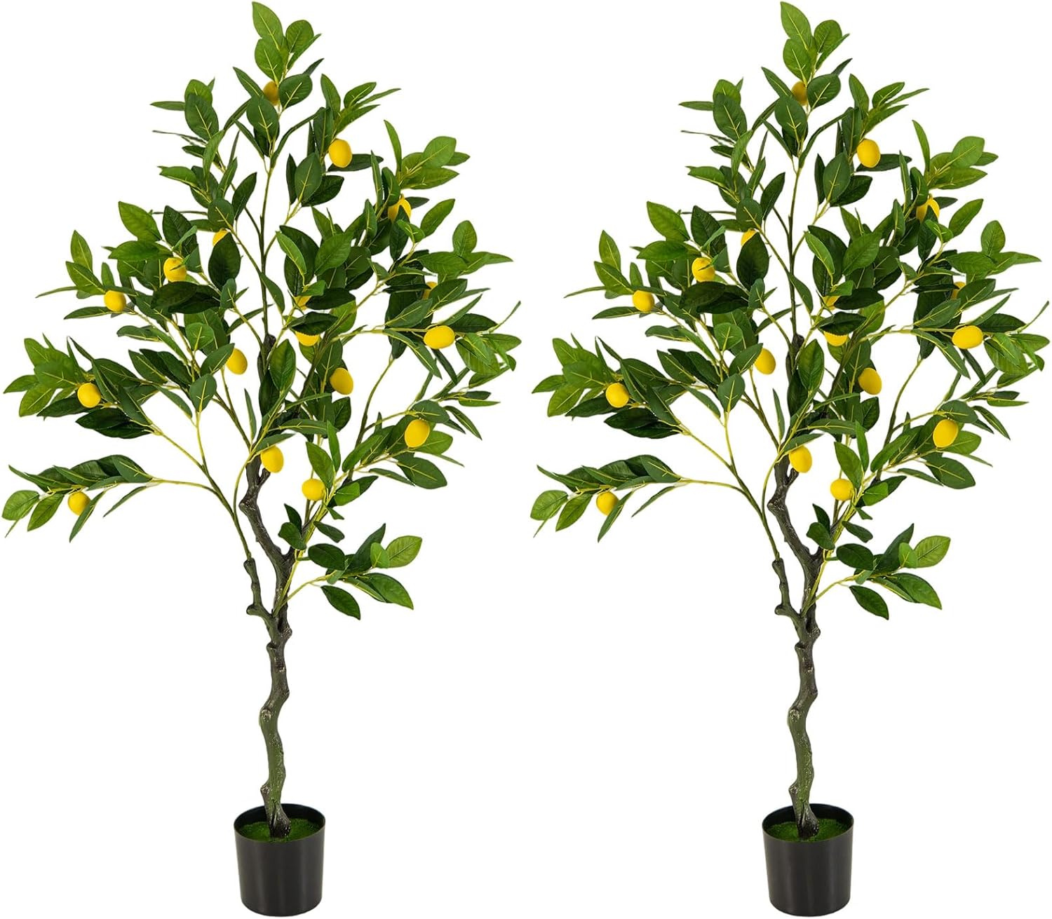 Safeplus 2 Pack 48 Inch Artificial Lemon Tree with Fruits