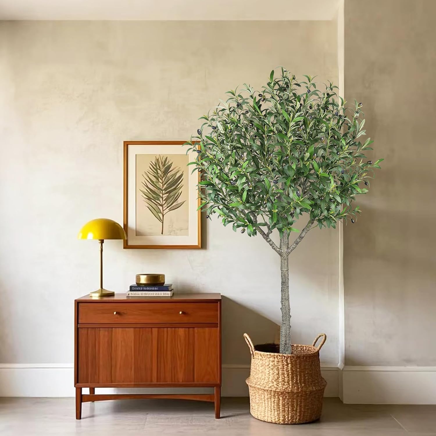 Fairblo 6 FT Artificial Olive Tree with 2100 Leaves and 80 Fruits