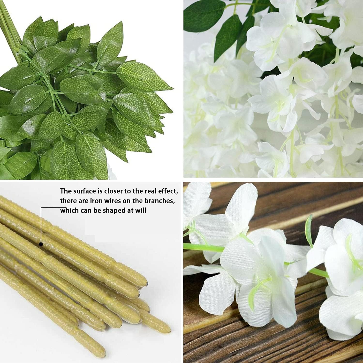 WEISPARK Artificial Wisteria Vine Garland - 12 Pieces 375 Feet Each