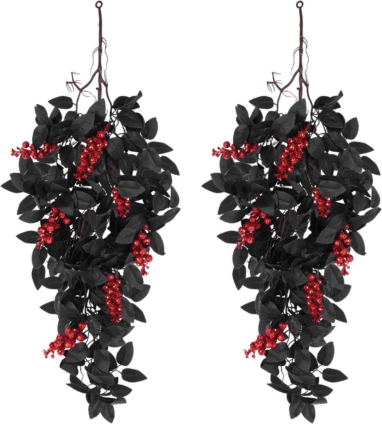 Black Maple Leaf Garland Halloween Decor Set 2 Pcs