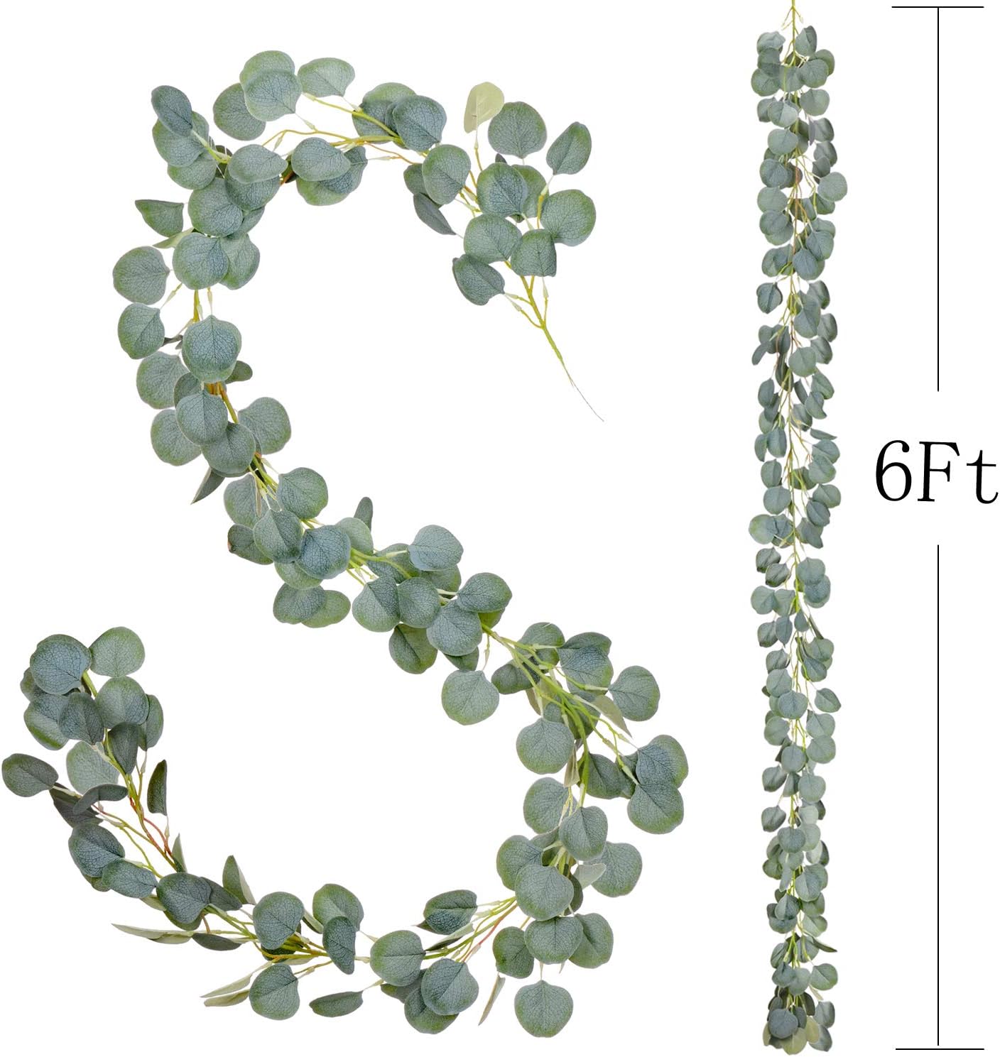 DearHouse Artificial Eucalyptus Garland 6FT Green Vines Wedding Backdrop Decor