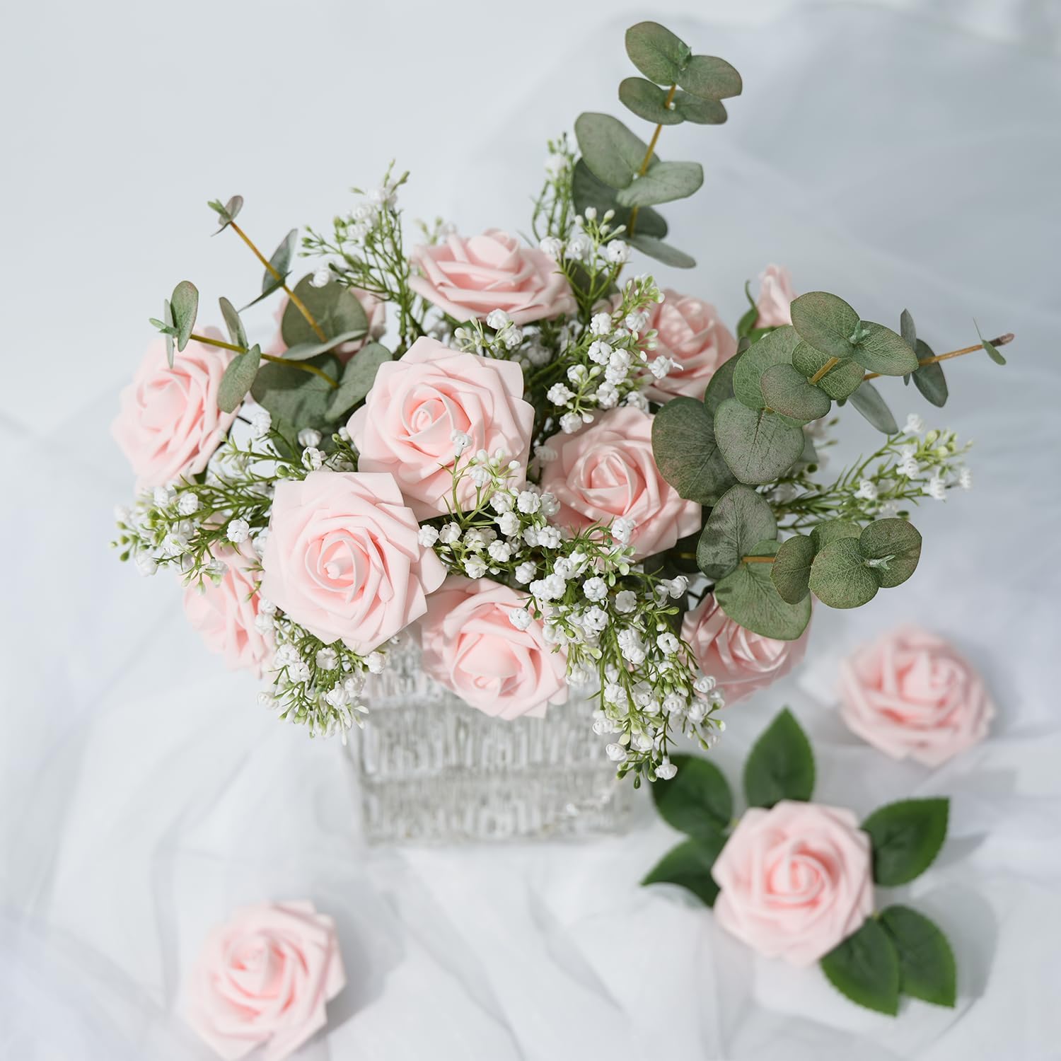 BLISOUL Artificial Flowers Real Looking Rose 25pcs