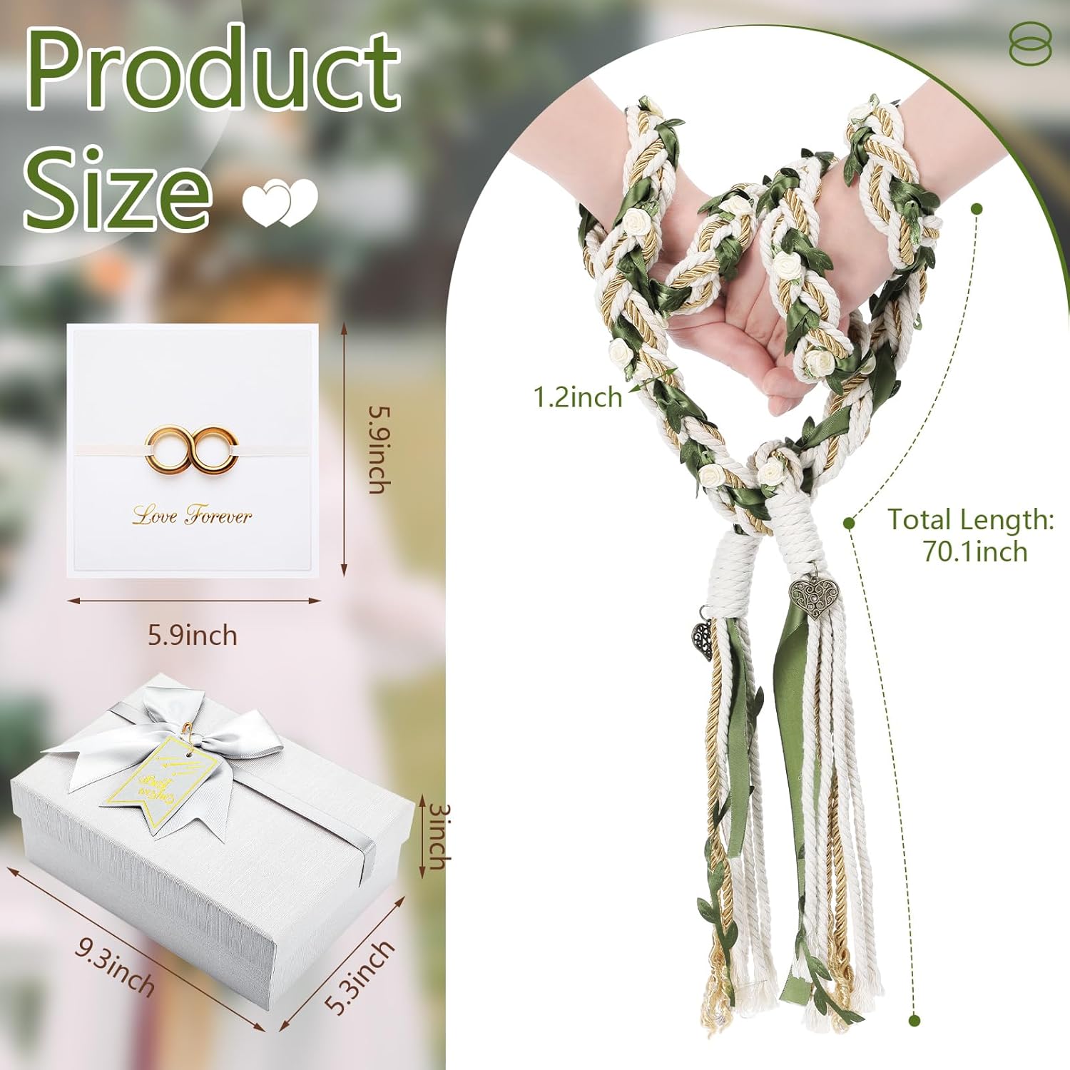 ReliThick Wedding Lasso Handfasting Cord Set with Pendant