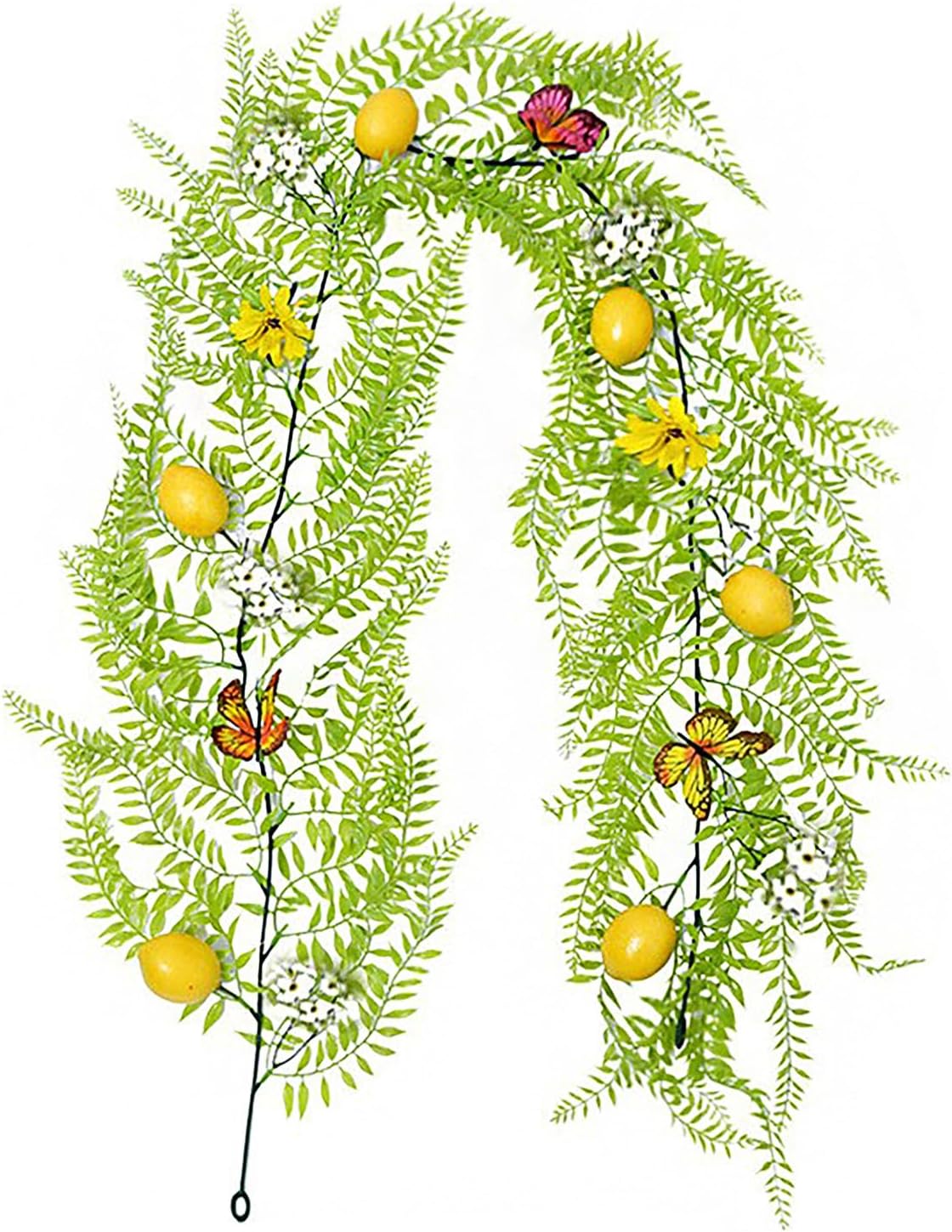 69in Artificial Lemon Vine Garland with Leaves and Butterflies