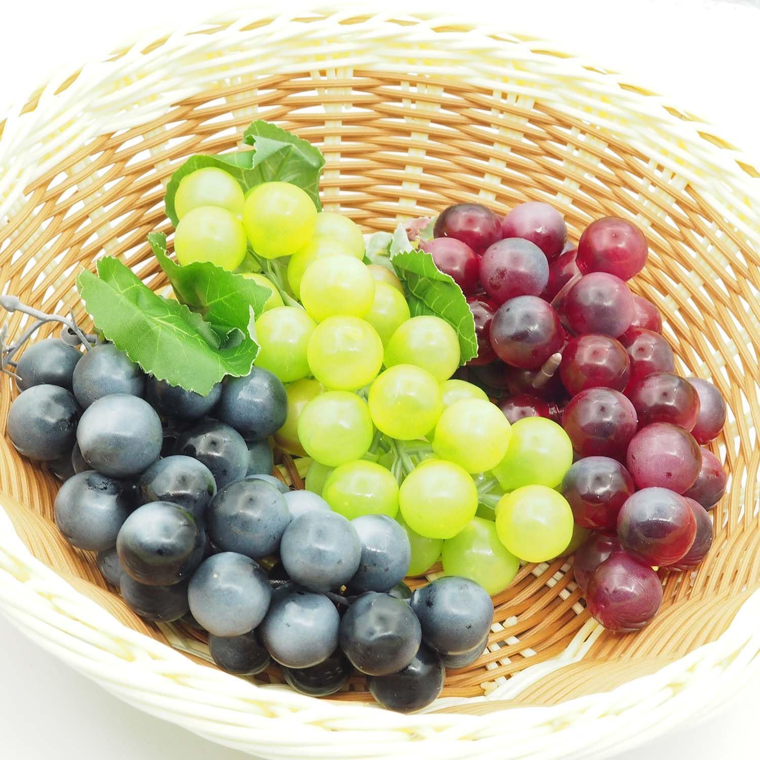 WOSHIMT 3-Pack Artificial Grapes for Home Decor