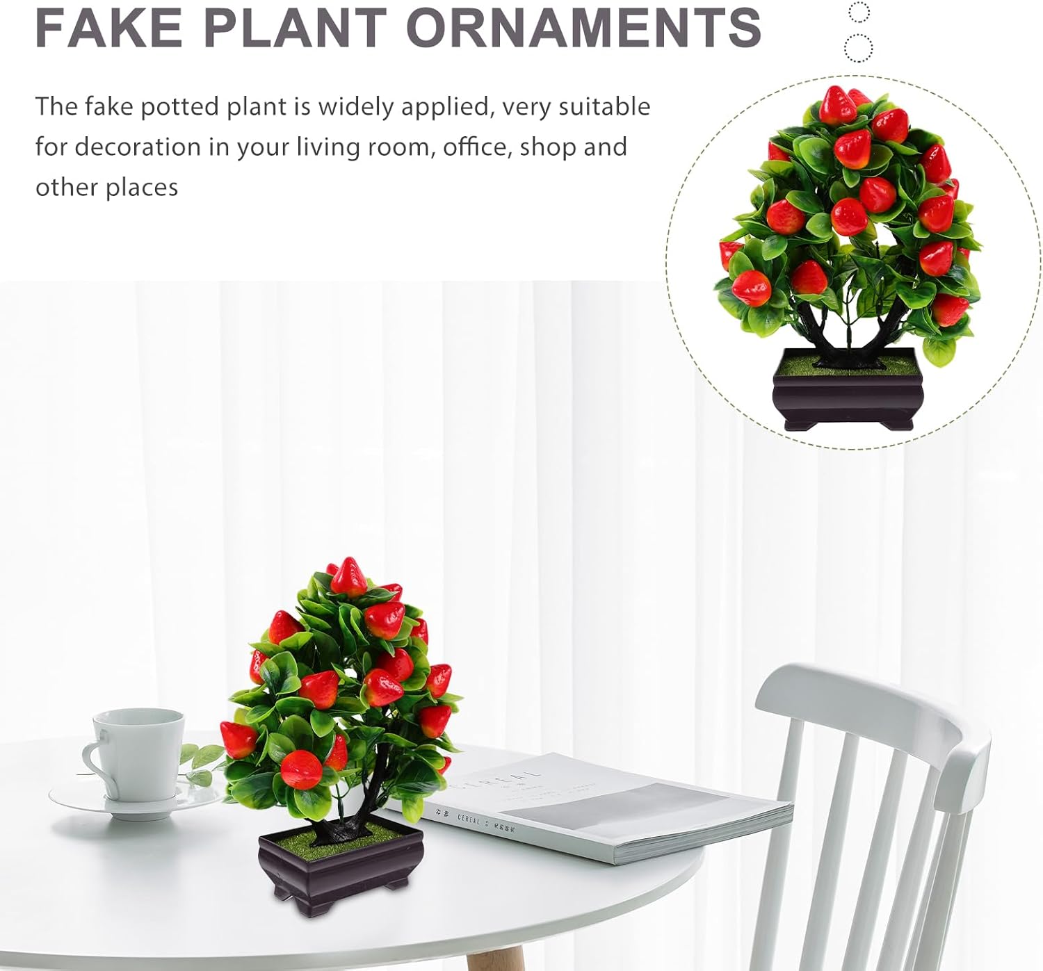 Abaodam Artificial Strawberry Tree Potted Plant