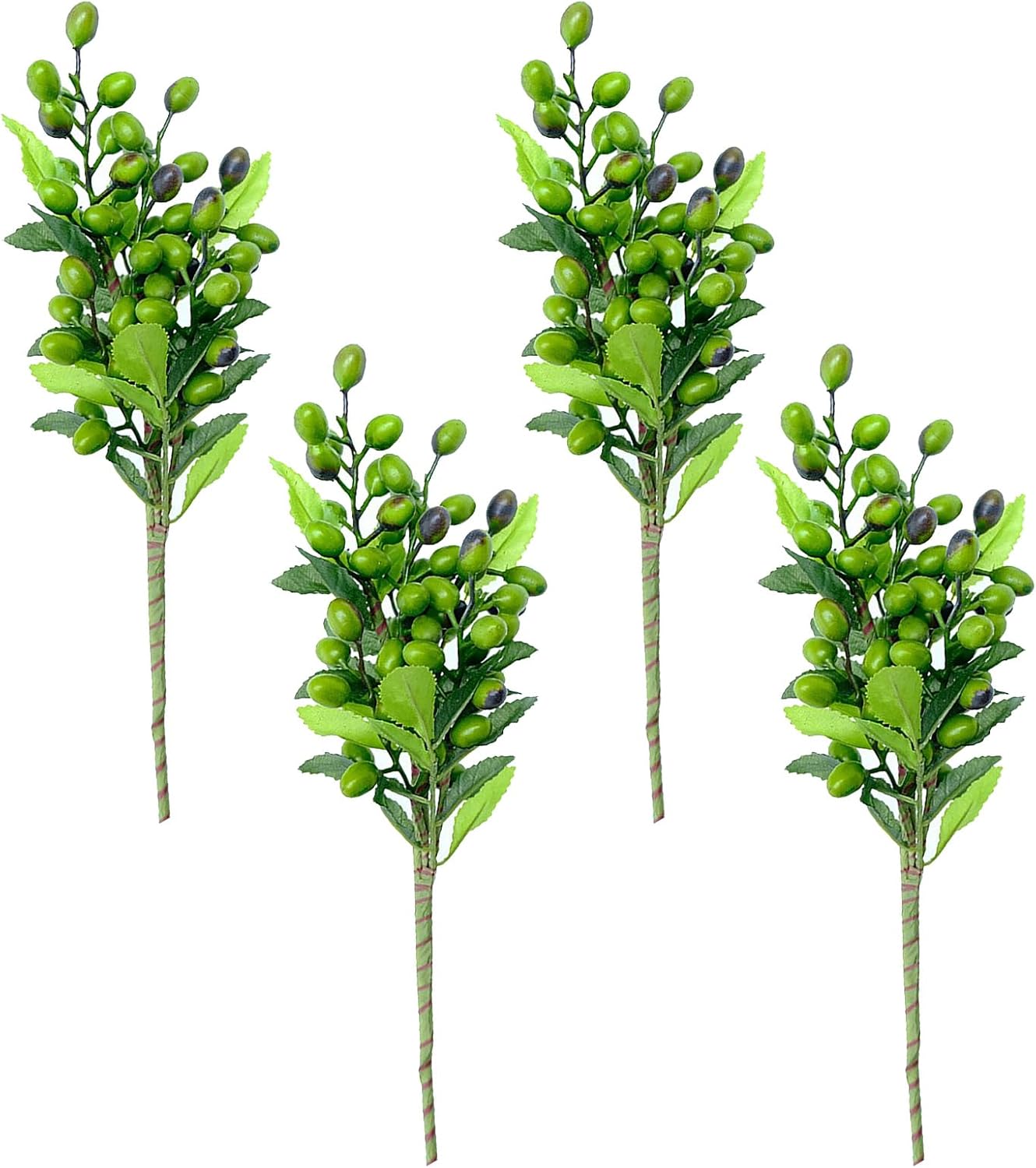 Belupai 4Pcs Artificial Olive Branches with Fruits
