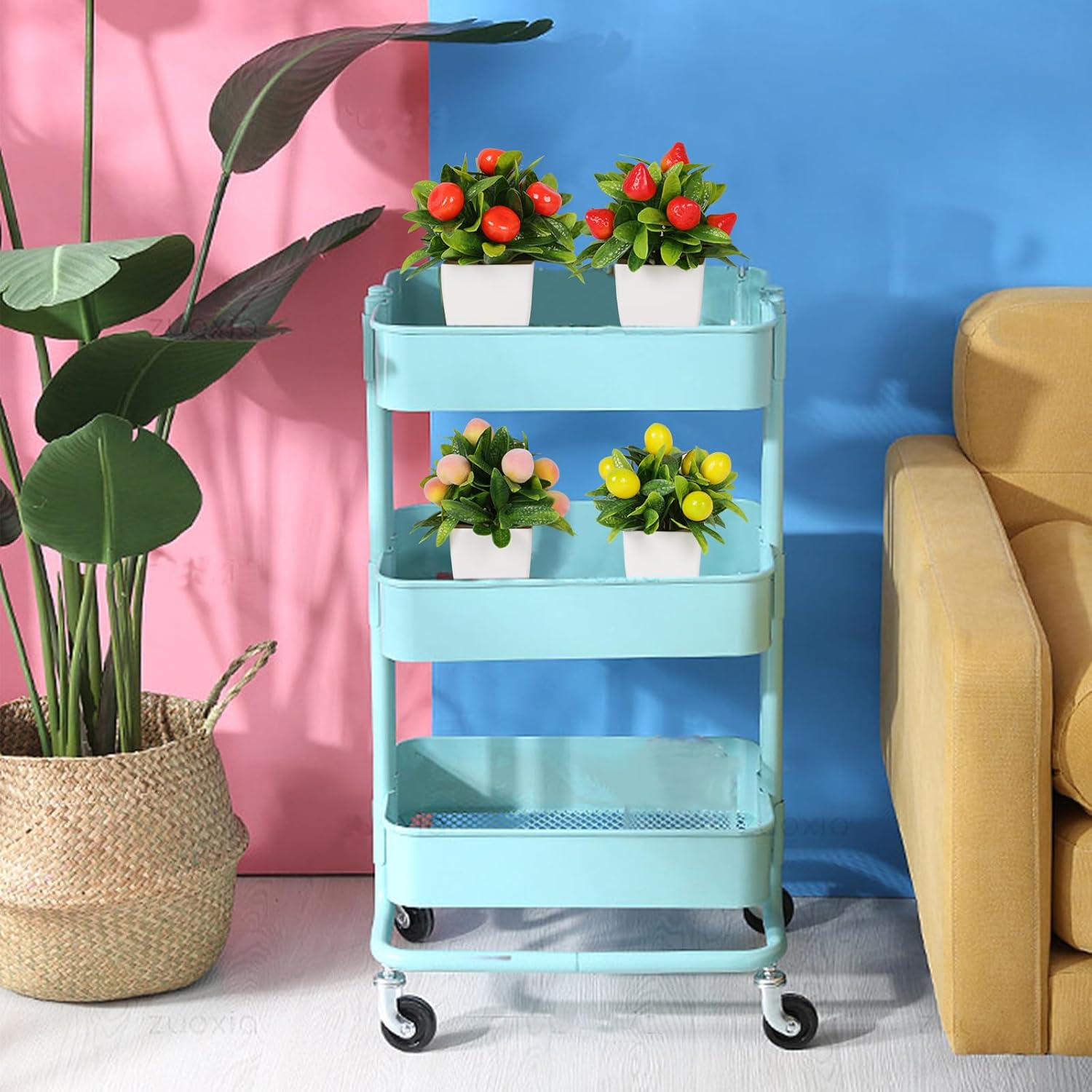 4pcs Mini Artificial Fruit Potted Plants for Home Decor