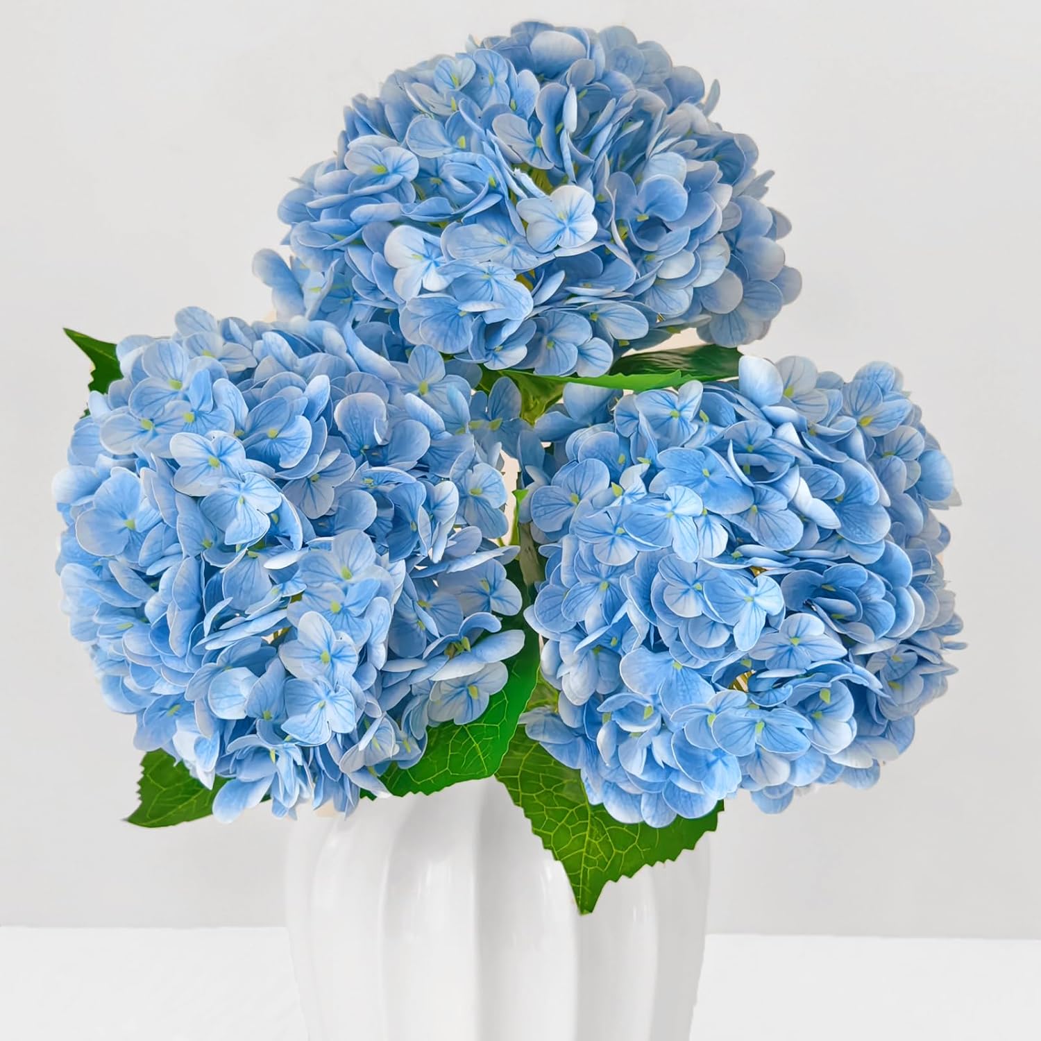 Real Touch Blue Hydrangea Artificial Flowers 3 Pcs