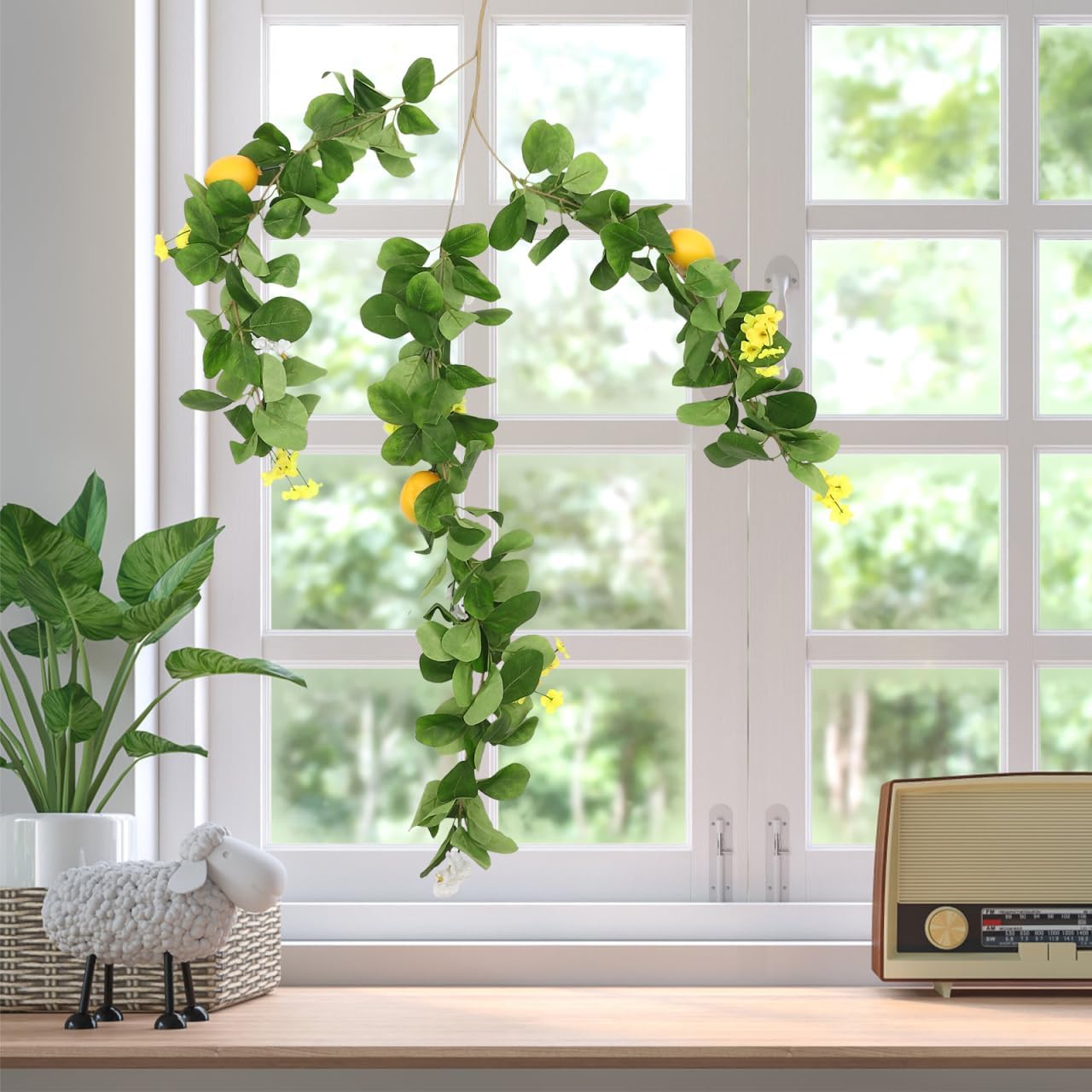 Faux Lemon Garland Artificial Plant Hanging Decor Summer Decor