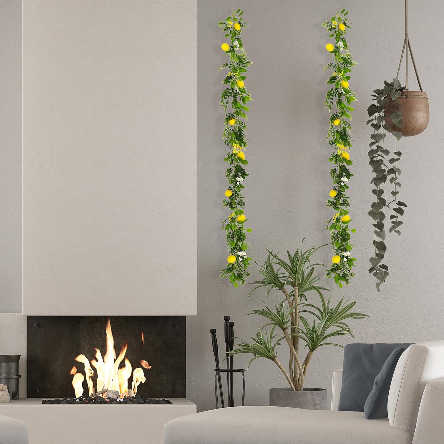 Firlar 2 Pcs Artificial Lemon Garland Vines 787 Inch