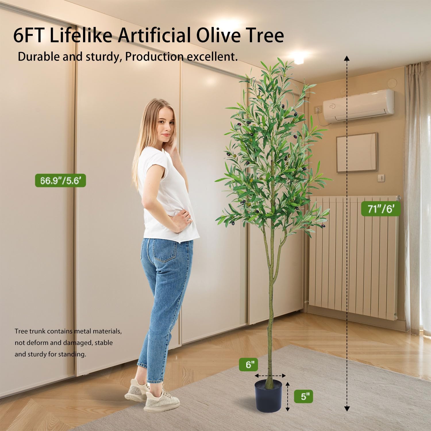 Olive Trees Artificial Indoor 6FT Decor Tree
