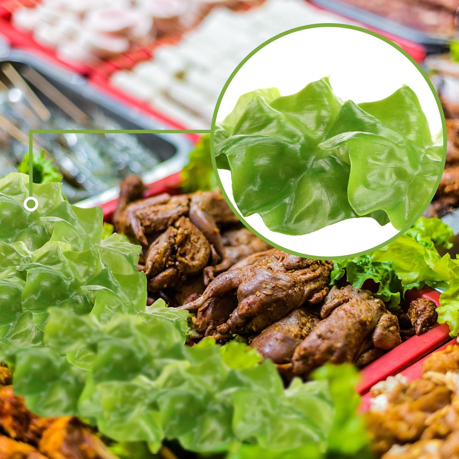 Giegxin 30 Pcs Realistic Artificial Lettuce Leaves