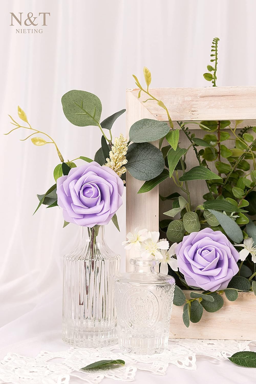 NT NIETING Artificial Flowers 25pcs Series Purple Rose