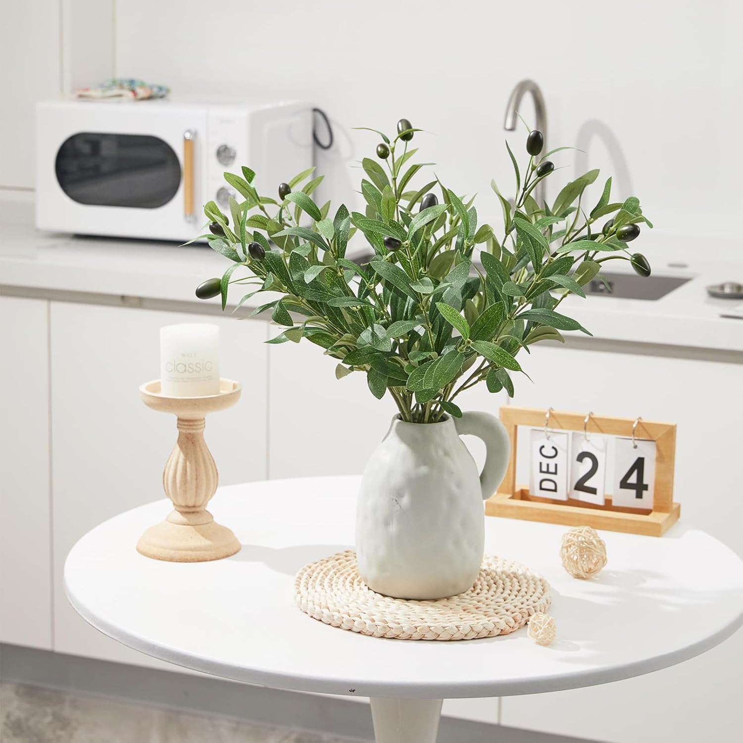 5PCS Artificial Olive Branches 18 Inch for Vase Decor