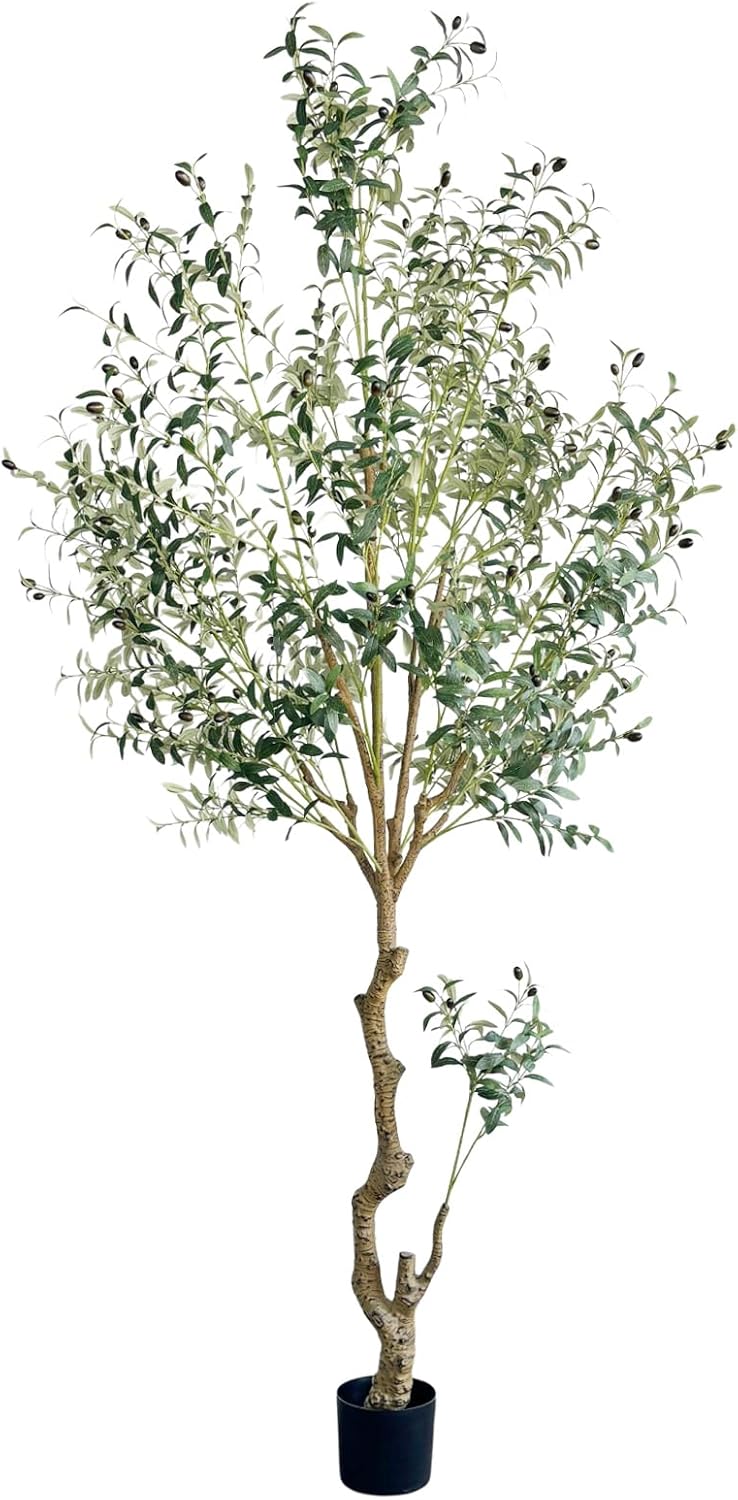 8FT Artificial Olive Tree with Realistic Fruits and Leaves