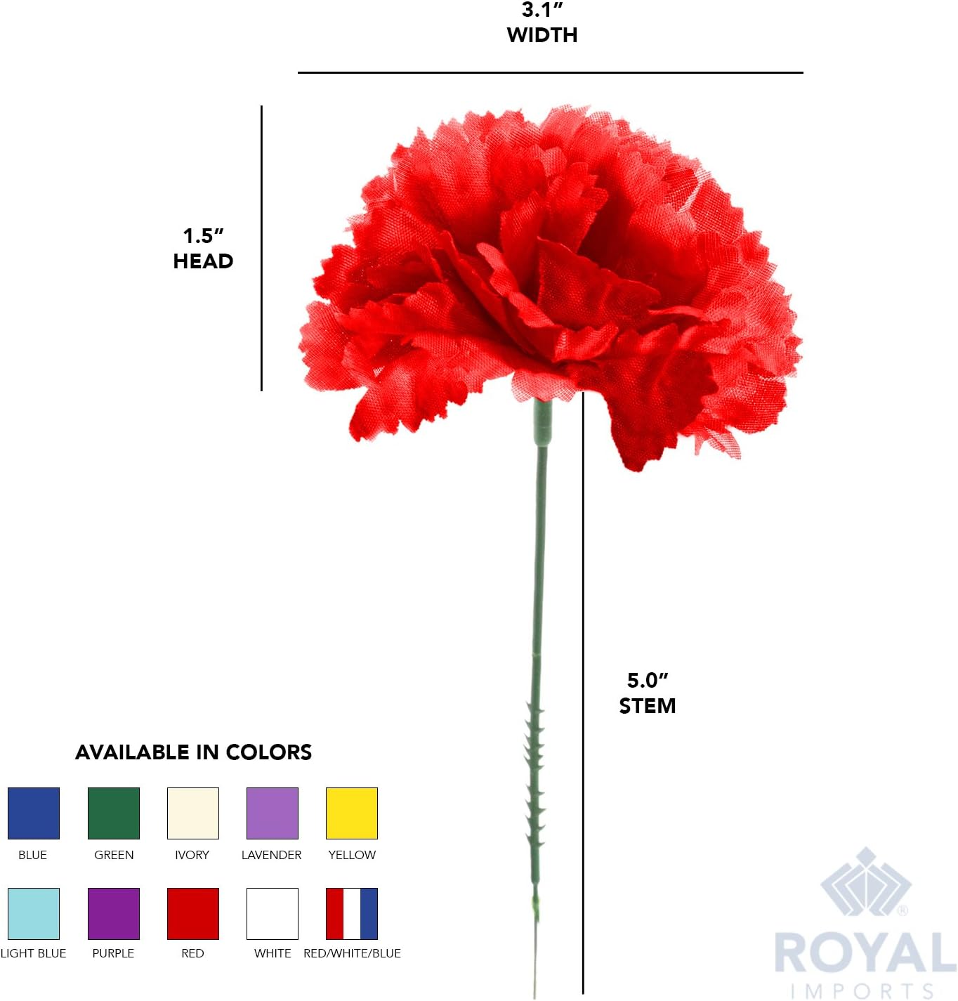 Royal Imports Artificial Carnations Ivory 5 Stems