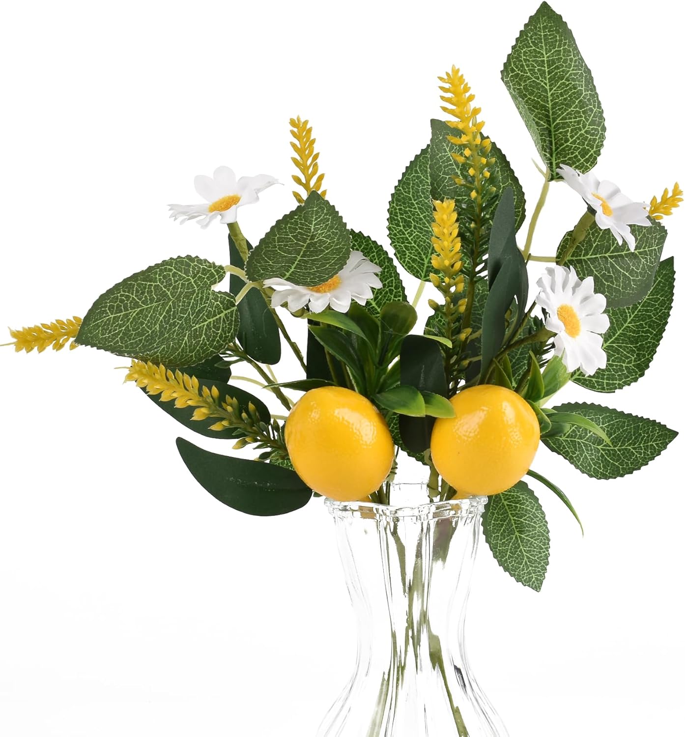 Artificial Lemon Stems Plants 2 PCS for Vase Decor