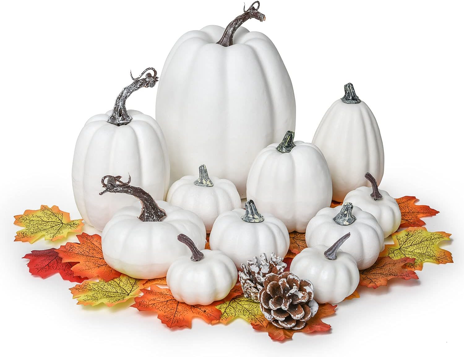 DearHouse 63Pcs Artificial Fall Pumpkins Decoration Set