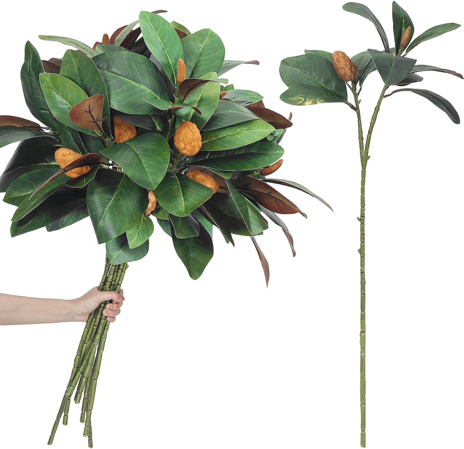 10 Pcs Artificial Magnolia Branches 32 Inch Decor