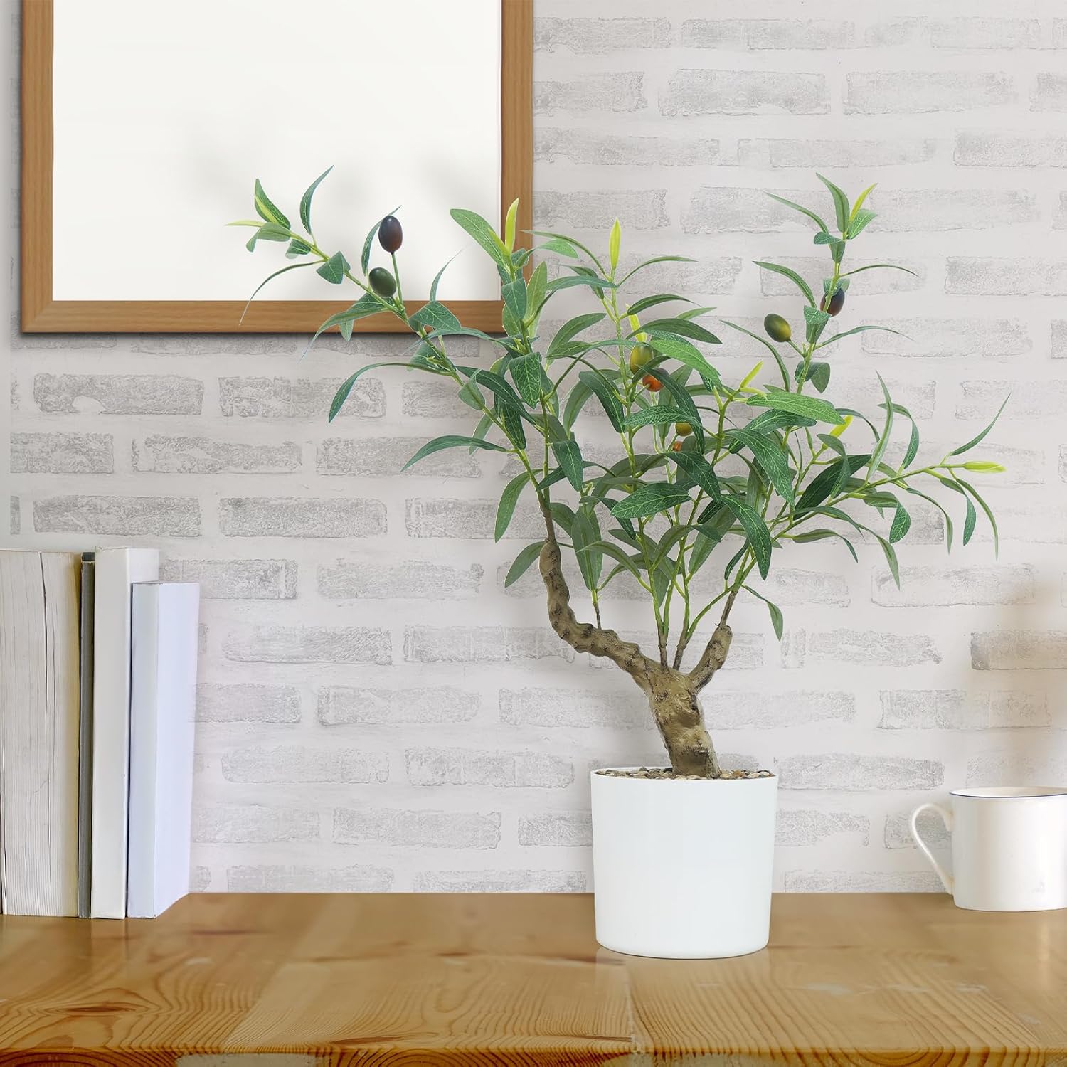 Small Artificial Olive Tree 20 Inch Table Top Decor