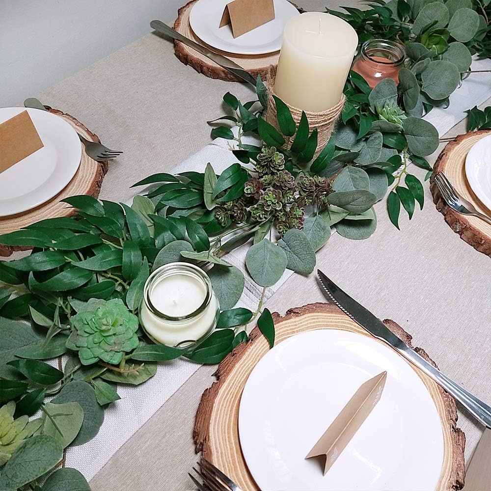 Windiy 55 Ft Mixed Faux Silver Dollar Eucalyptus Garland