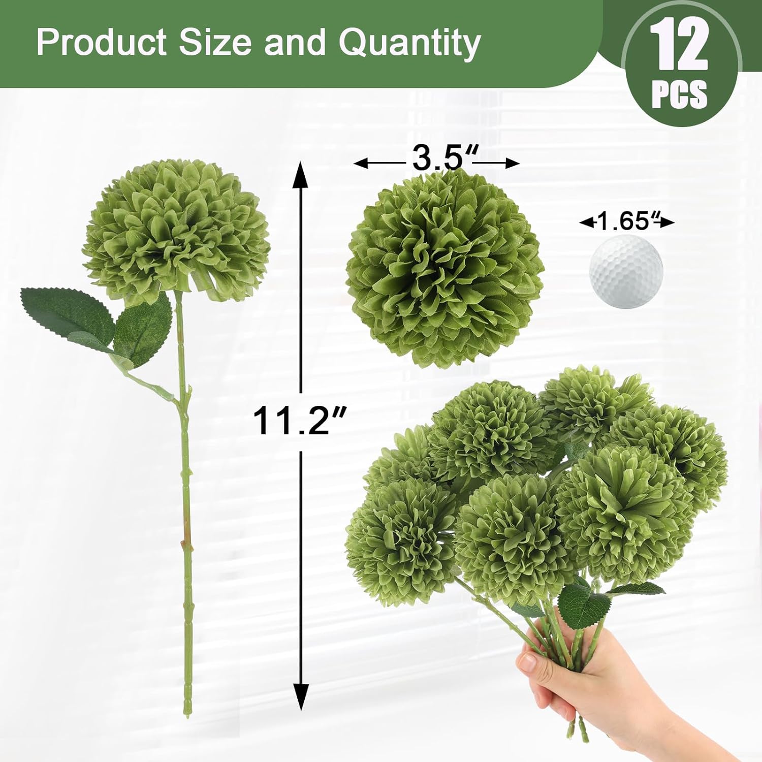 Hananona 12 Pcs Artificial Chrysanthemum Flowers Ball
