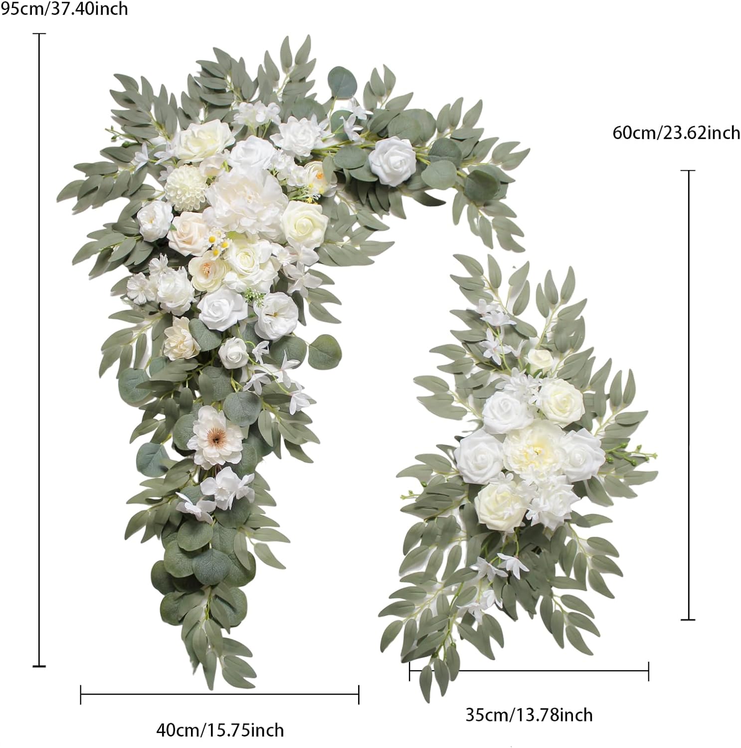BASIMAN Artificial Wedding Arch Flowers Kit Pack of 3