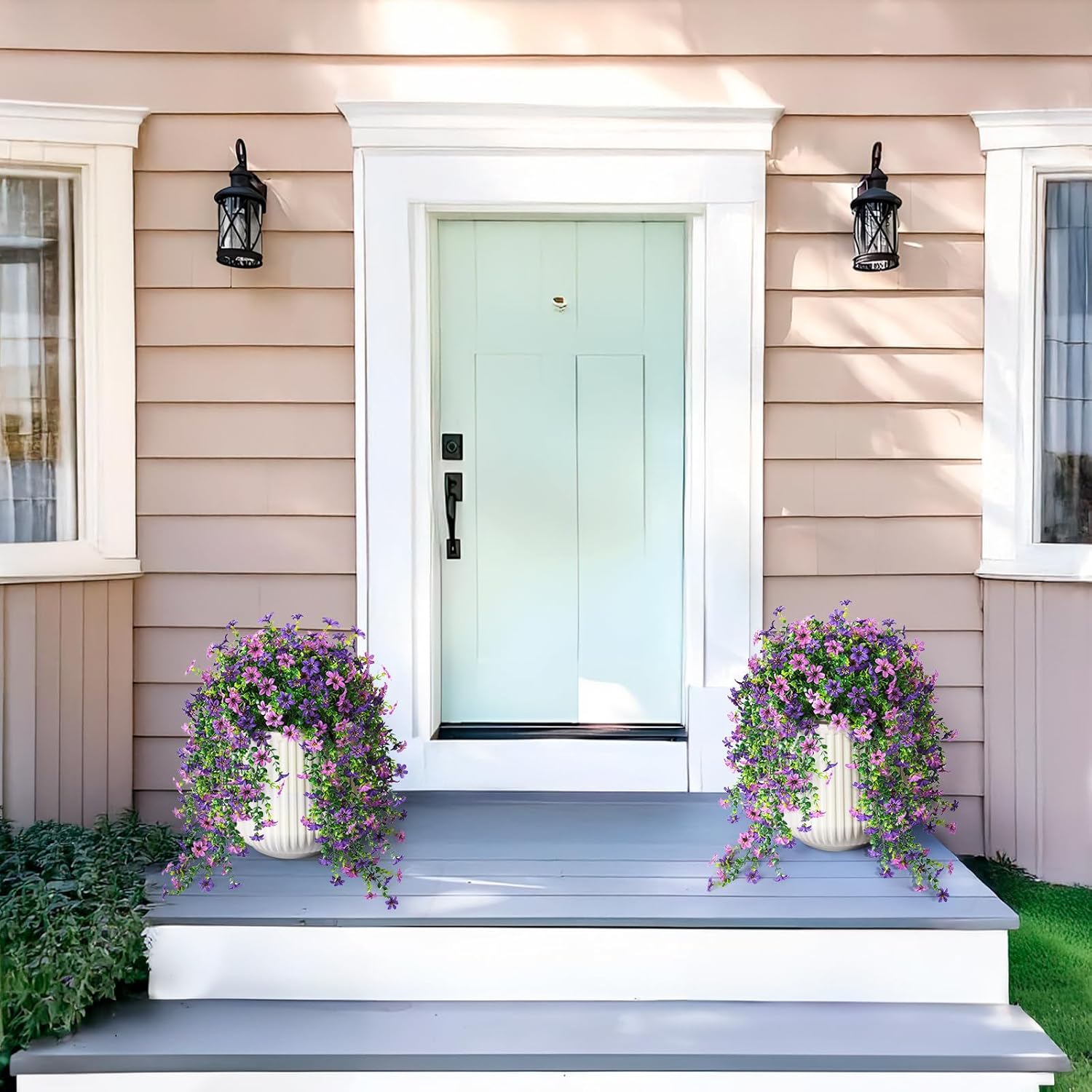 Artificial Daisy and Eucalyptus Flowers for Outdoor Decor