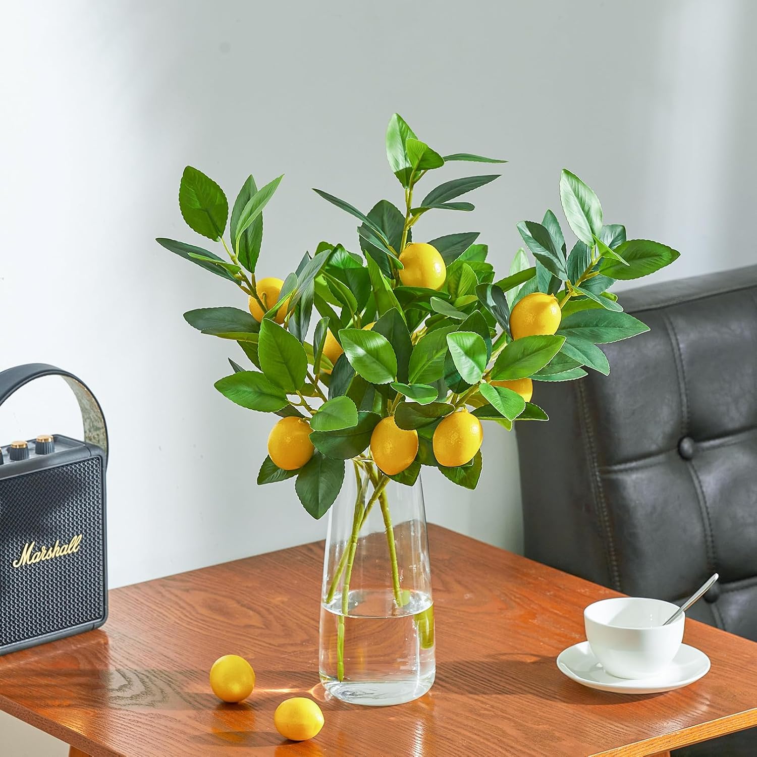 3 Pcs Artificial Lemon Branches 18 Inch Lemon Tree Decor