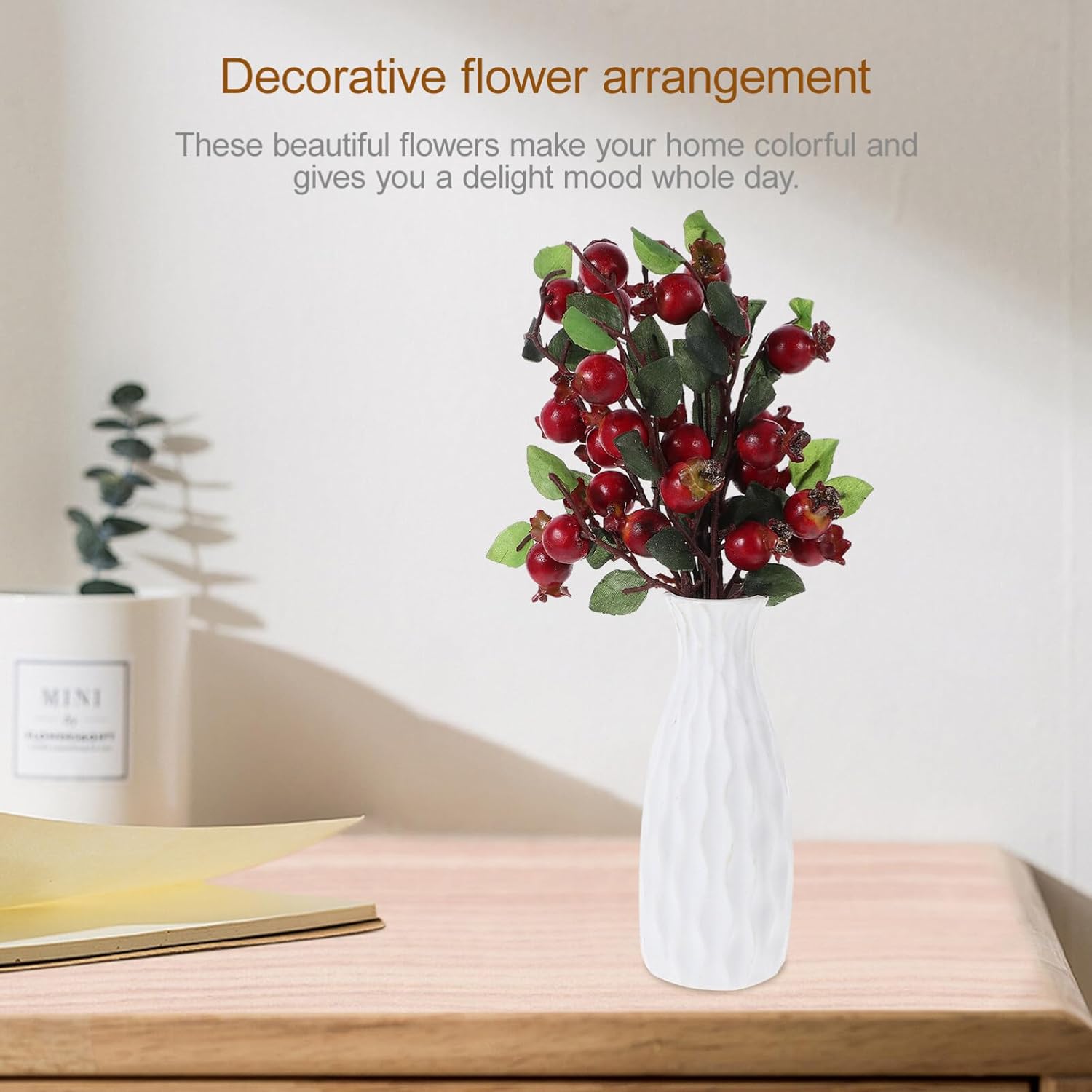 HEALLILY Group of 5 Artificial Pomegranate Berries Floral Decor