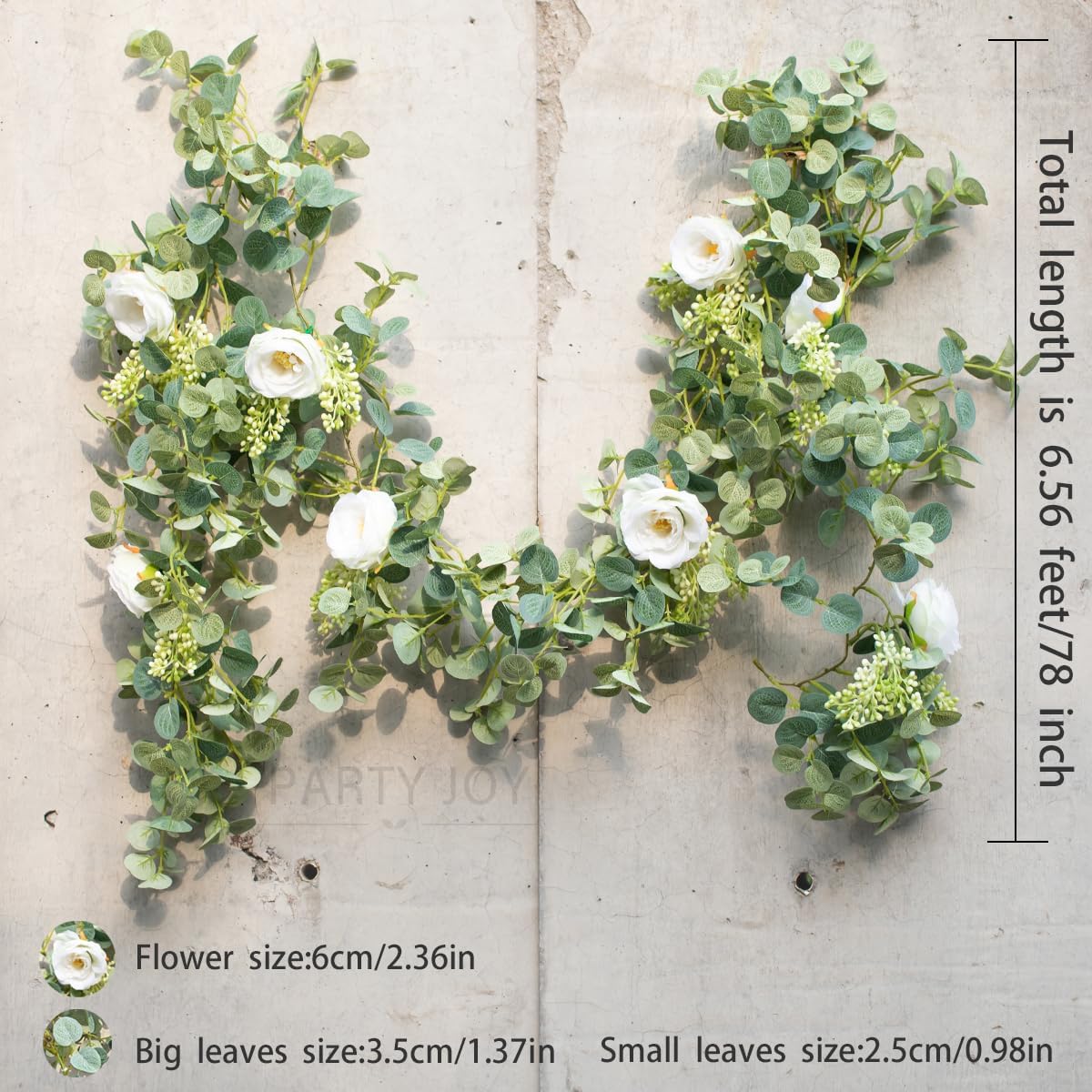 Party Joy 656ft Eucalyptus Garland with Flowers